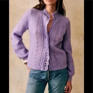 Sezane Angie Cardigan in Lilac